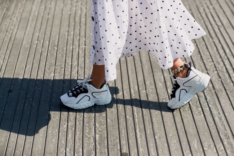 Chunky sneakers with clearance dress